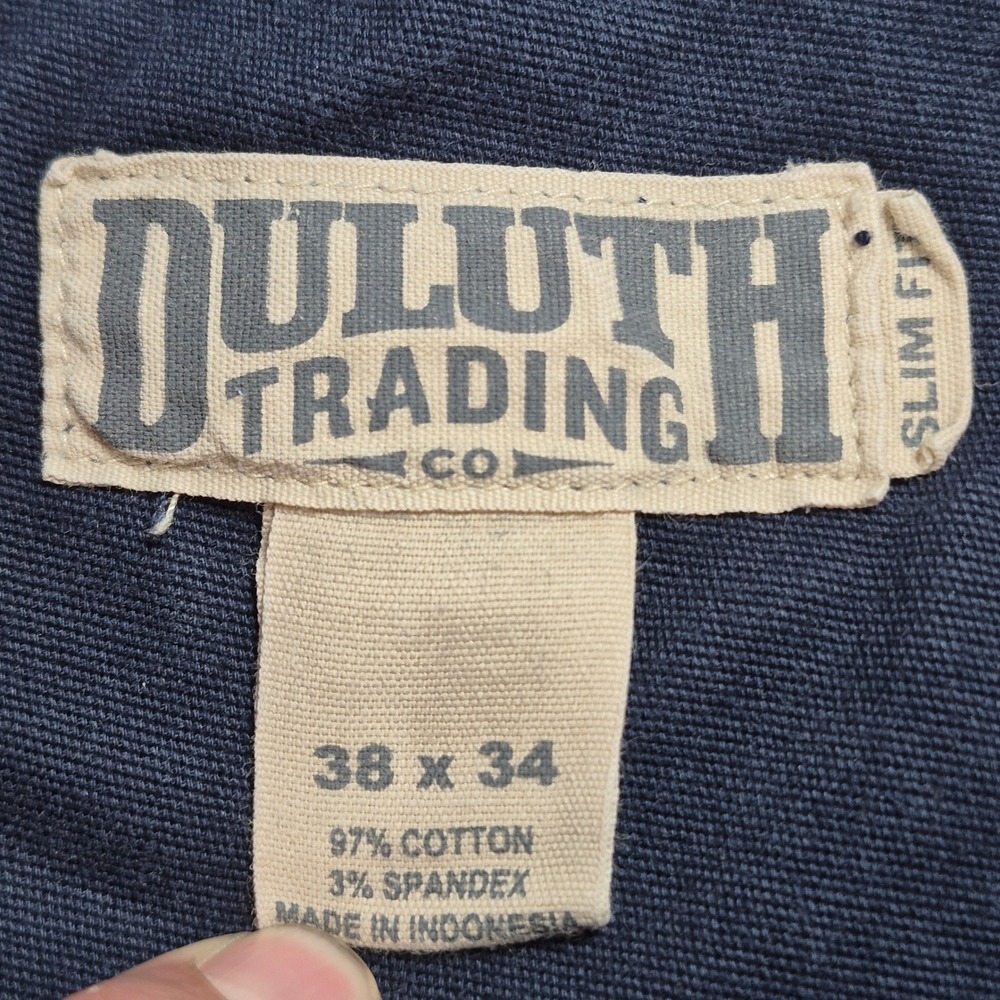 Duluth Trading Co Flex Fire Hose Pants Mens 38x34 Blue Slim Fit Work Utility - Picture 4 of 9